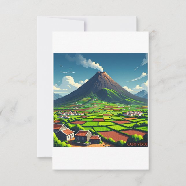 Affiche Cabo Verde – Volcan et paysages tropicaux (Framsida)