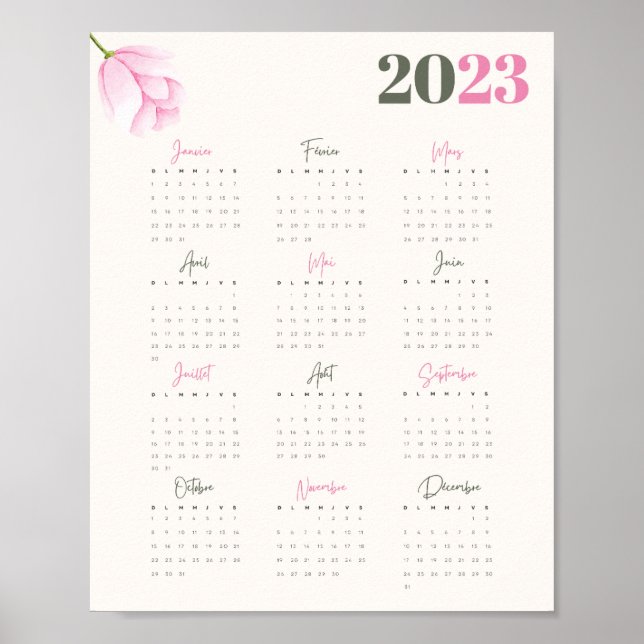 Affiche Calendrier 2023 PIVOINE - FR Poster (Framsidan)
