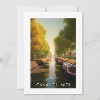 Affiche Canal du midi - France - illustration Inbjudningar
