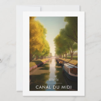 Affiche Canal du midi - France - illustration Julkort