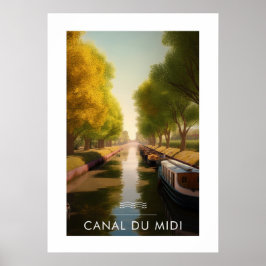 Affiche Canal du midi - France - illustration Poster