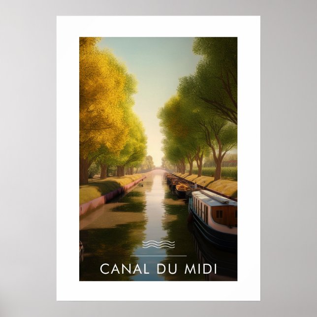 Affiche Canal du midi - France - illustration Poster (Framsidan)