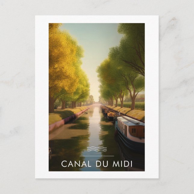 Affiche Canal du midi - France - illustration Vykort (Framsida)