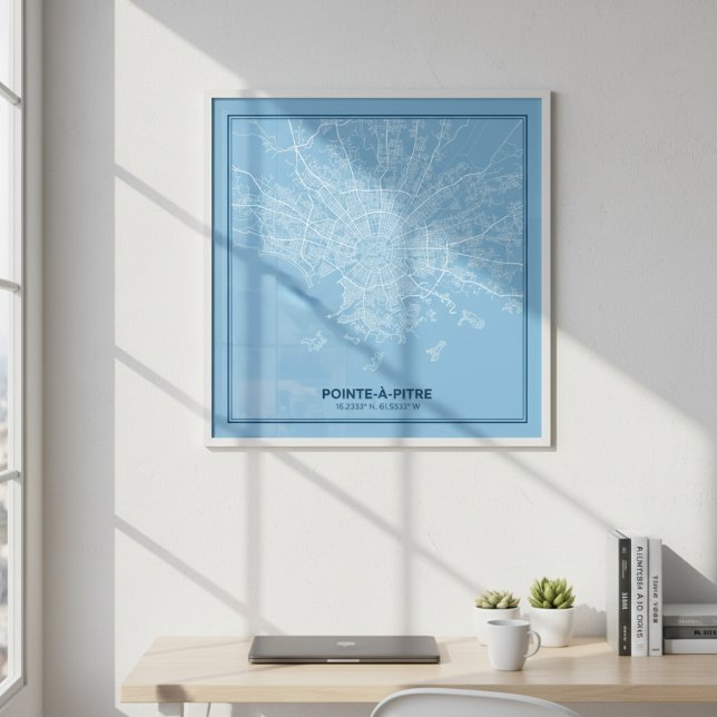 Affiche Carte de Pointe-à-Pitre, Guadeloupe | Plan Poster (Skapare uppladdad)