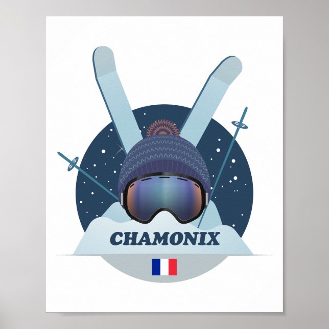 Affiche Chamonix de ski Poster (Framsidan)