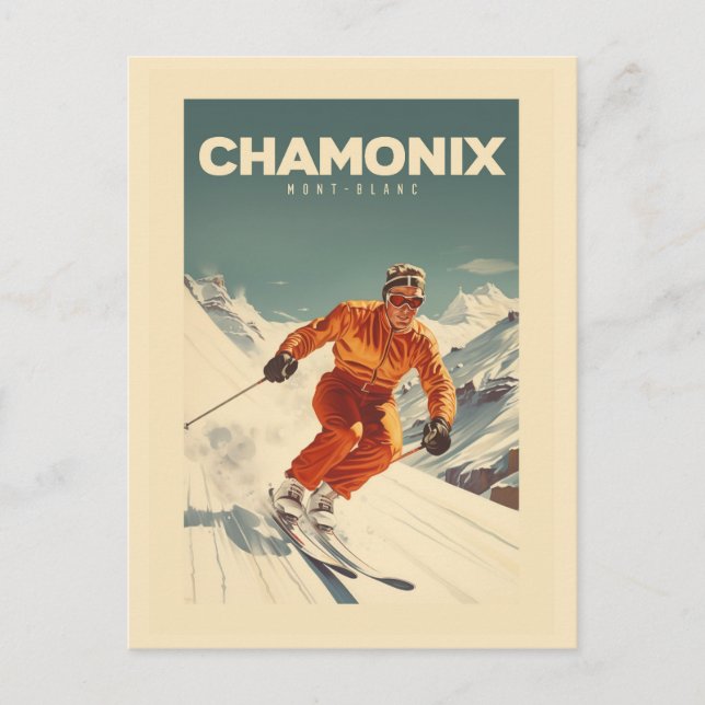 Affiche Chamonix - France - Mont-blanc illustratio Vykort (Framsida)