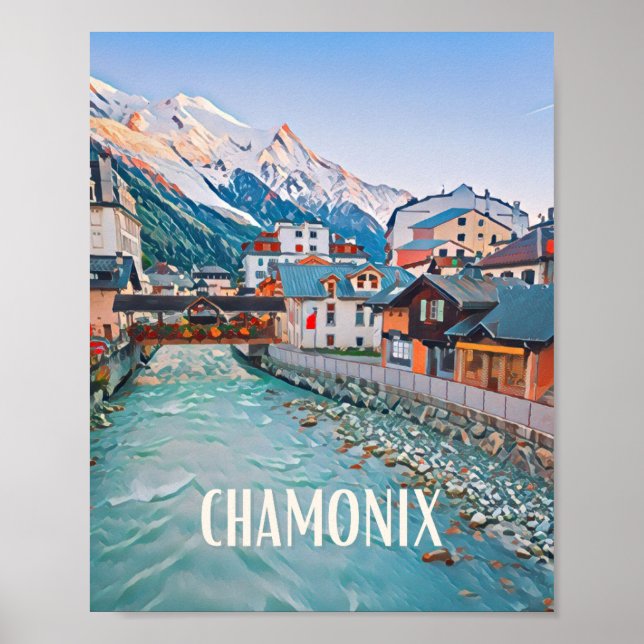 Affiche Chamonix Station de ski Poster (Framsidan)