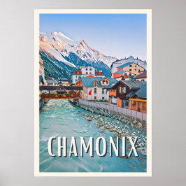 Affiche Chamonix Station de ski Poster