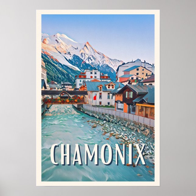 Affiche Chamonix Station de ski Poster (Framsidan)