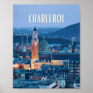 Affiche Charleroi Belgique Photo Vintage Poster
