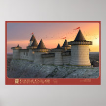 Affiche CHÂTEAU-GAILLARD - Côté Seine, au lever du