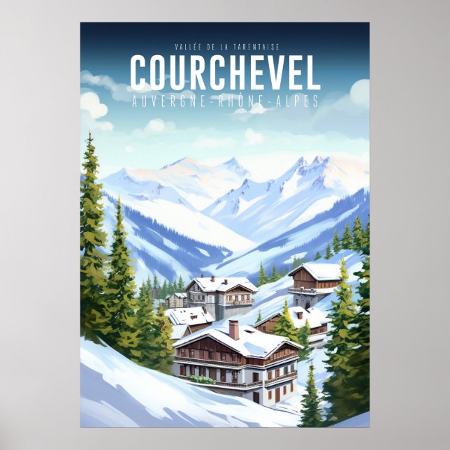 Affiche Courchevel - France - Auvergne-Rhône-Alpes Poster (Framsidan)