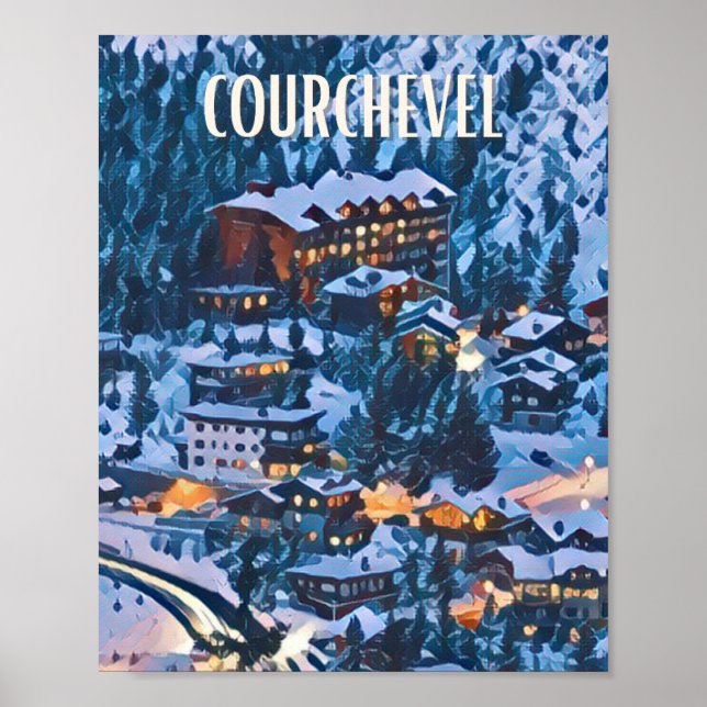 Affiche Courchevel Station de ski Poster (Framsidan)