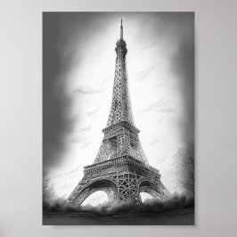 Affiche Dessin de la Tour Eiffel  Poster