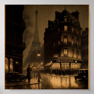 Affiche Dessin Paris ancien  Poster