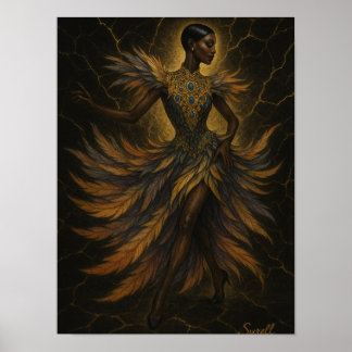 Affiche Femme Danseuse – Art Haute Couture & Plume Poster