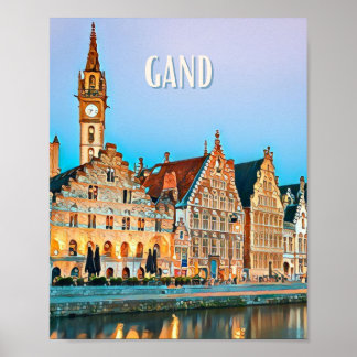 Affiche Gand Belgique Photo Vintage Poster