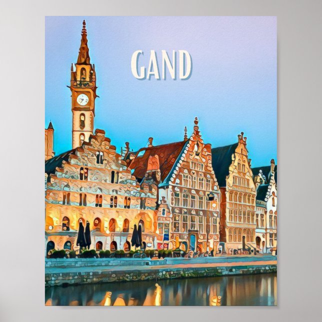 Affiche Gand Belgique Photo Vintage Poster (Framsidan)
