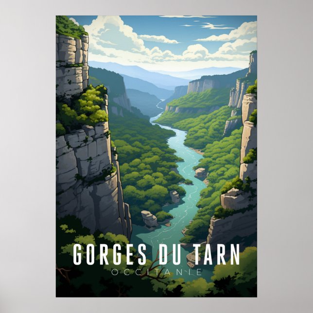 Affiche Gorges du Tarn - France - illustration Poster (Framsidan)