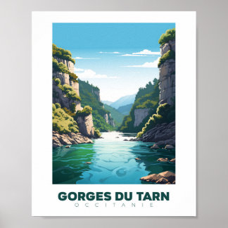 Affiche Gorges du Tarn - France - illustration Poster