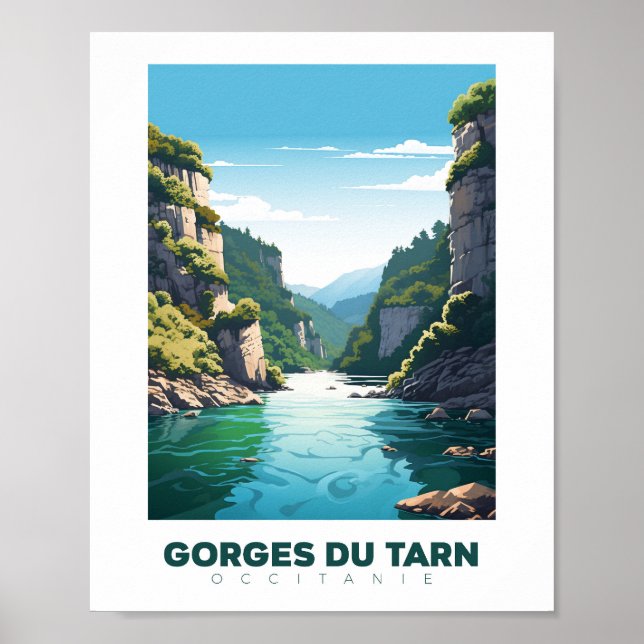 Affiche Gorges du Tarn - France - illustration Poster (Framsidan)