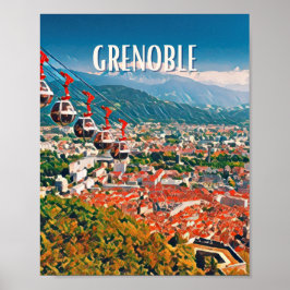 Affiche Grenoble Photo Vintage Poster