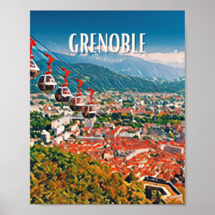 Affiche Grenoble Photo Vintage Poster