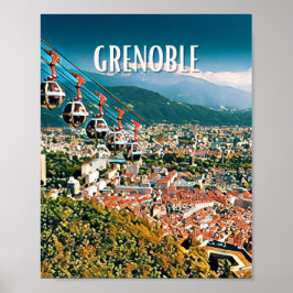 Affiche Grenoble Photo Vintage Poster