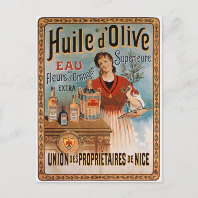 Affiche huile d'olive vykort (Framsida)