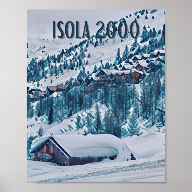 Affiche Isola 2000 Station de ski Poster (Framsidan)