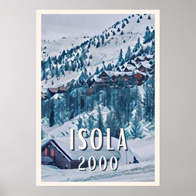 Affiche Isola 2000 Station de ski Poster (Framsidan)