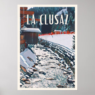 Affiche La Clusaz Station de ski Poster