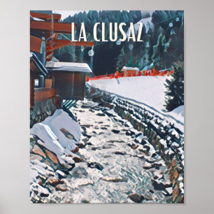 Affiche La Clusaz Station de ski Poster