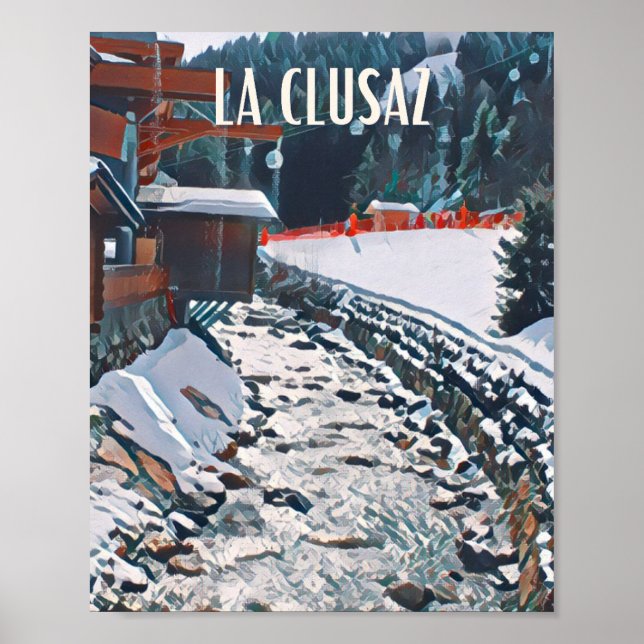 Affiche La Clusaz Station de ski Poster (Framsidan)