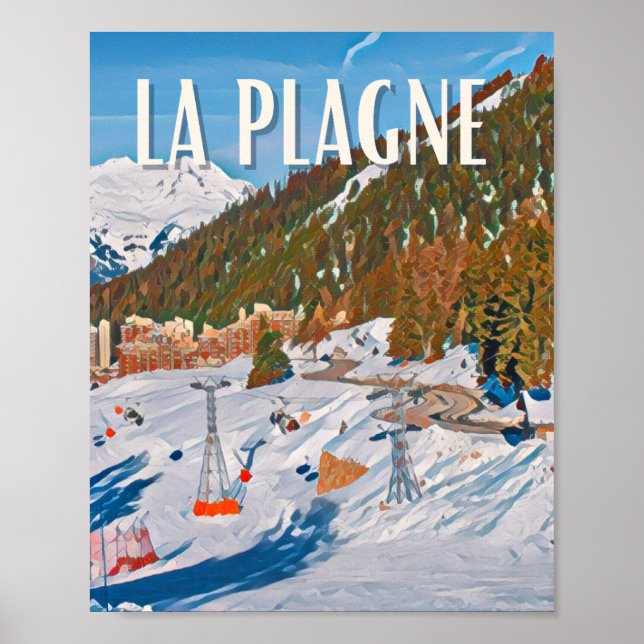 Affiche La Plagne Station de ski Poster (Framsidan)