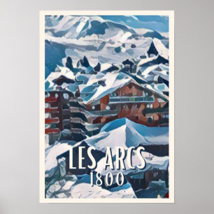Affiche Les Arcs 1800 Station de ski Poster