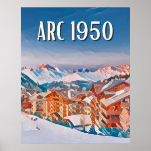 Affiche Les Arcs 1950 Station de ski Poster