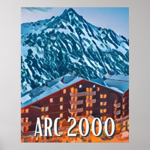 Affiche Les Arcs 2000 Station de ski Poster