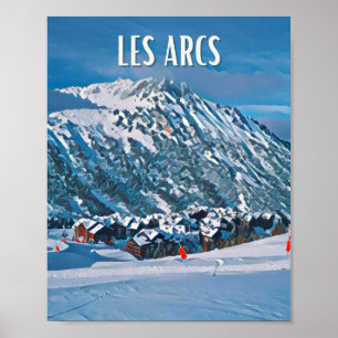 Affiche Les Arcs Station de ski Poster