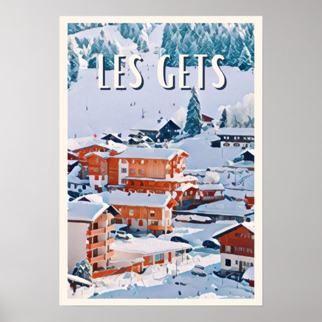 Affiche Les Gets Station de ski Poster (Framsidan)