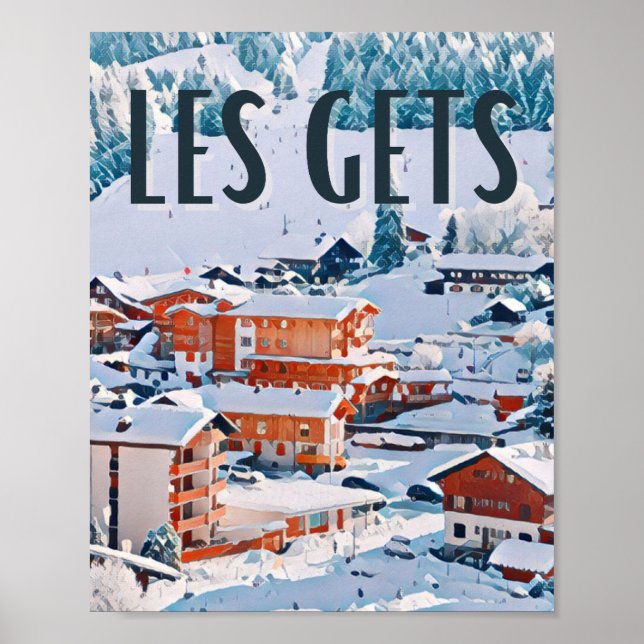 Affiche Les Gets Station de ski Poster (Framsidan)