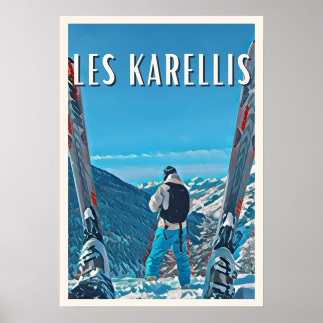 Affiche Les Karellis Station de ski Poster (Framsidan)