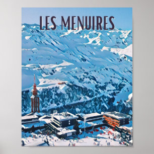 Affiche Les Menuires Station de ski Poster