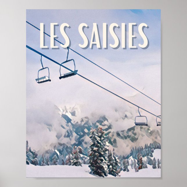 Affiche Les Saisies Station de ski Poster (Framsidan)