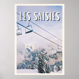 Affiche Les Saisies Station de ski Poster