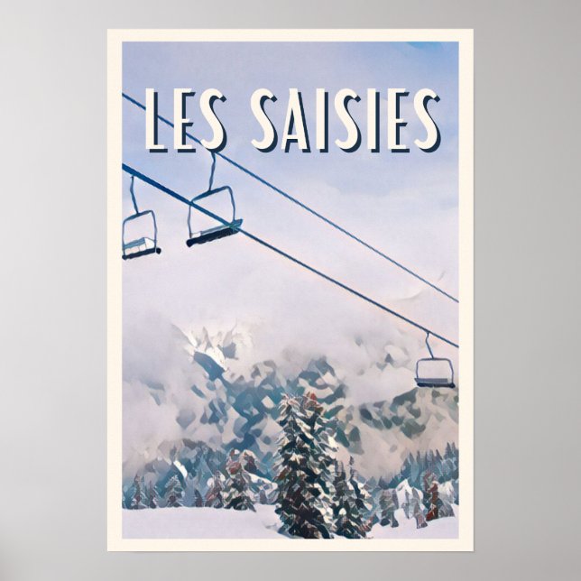 Affiche Les Saisies Station de ski Poster (Framsidan)