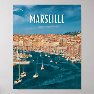 Affiche Marseille Photo Vintage Poster
