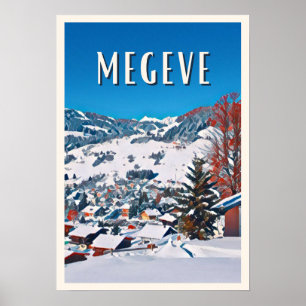 Affiche Megève Station de ski Poster
