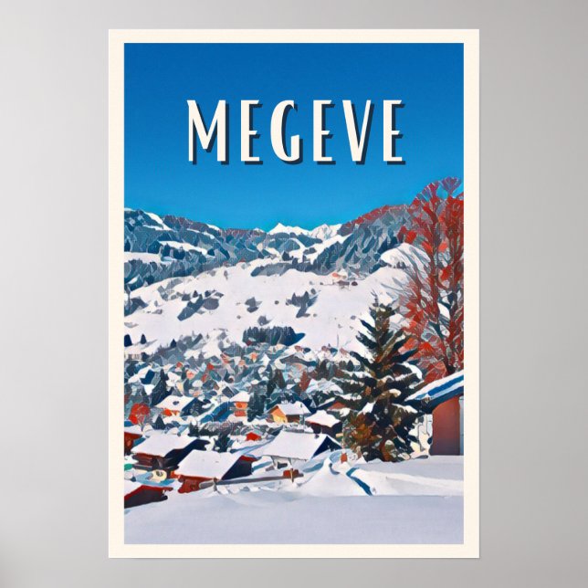 Affiche Megève Station de ski Poster (Framsidan)