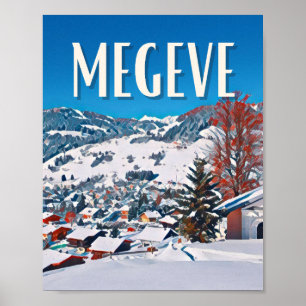 Affiche Megève Station de ski Poster
